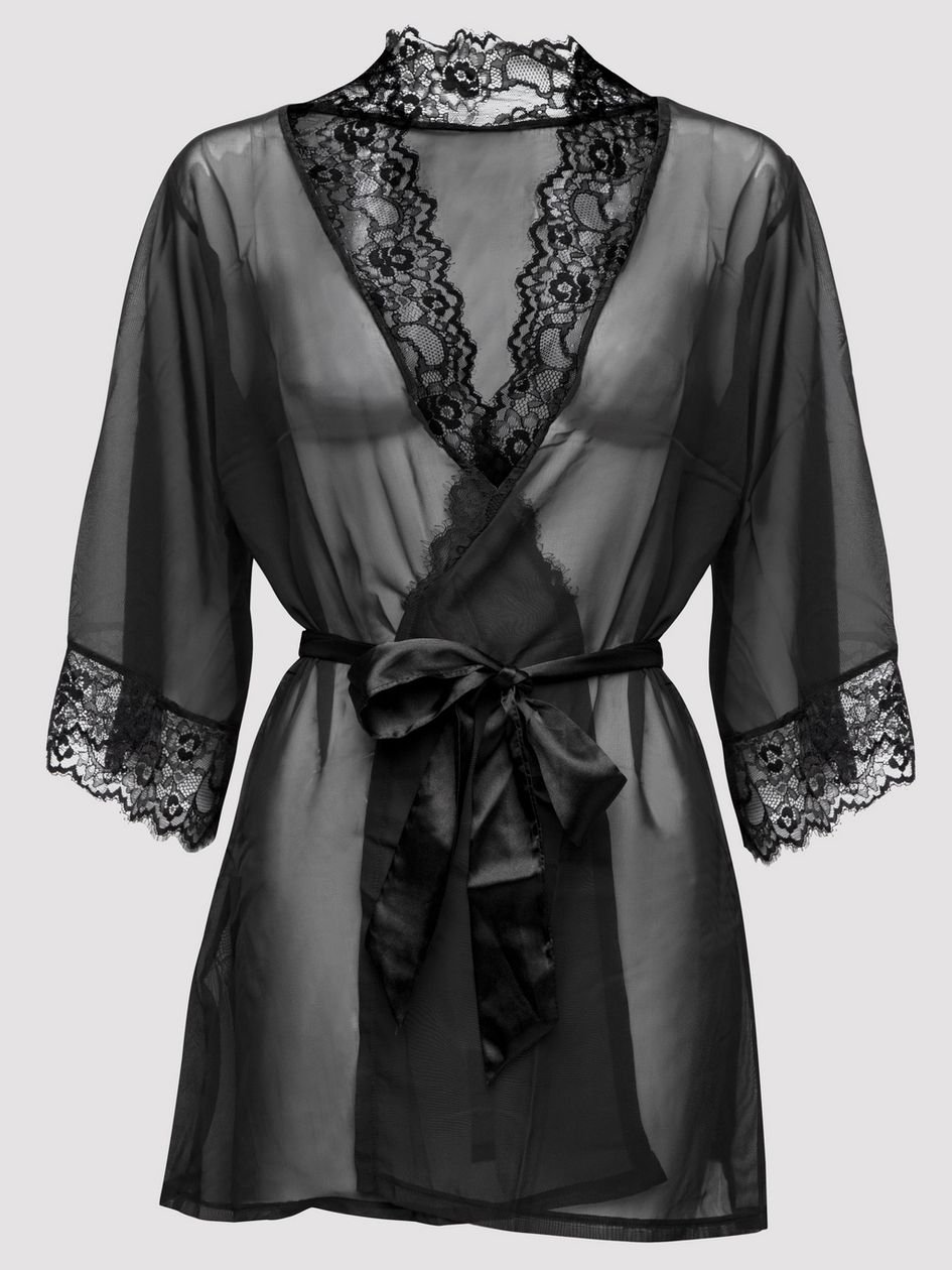 a38855g71445.jpg Lovehoney Barely There Sheer Black Robe - Image 1