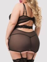 Lovehoney Plus Size Parisienne Black Lace Plunge Chemise - Image 4