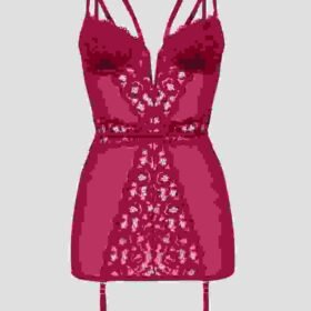 Lovehoney Parisienne Wine Lace Plunge Chemise
