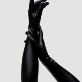 Lovehoney Fierce Black Wet Look Elbow-Length Gloves