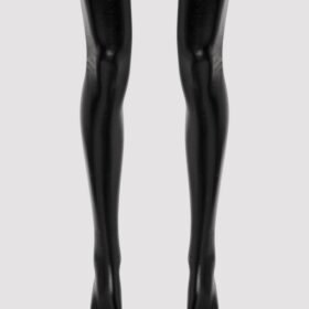 Lovehoney Fierce Plus Size Black Wet Look Thigh High Stockings