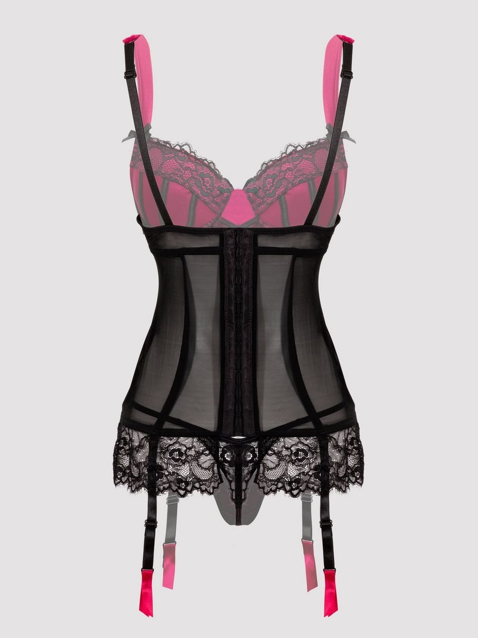 a39703g72735.jpg Lovehoney Plus Size Boudoir Belle Cherry Push-Up Basque Set - Image 1