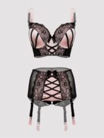 Lovehoney Plus Size Boudoir Belle Blush Pink Push-Up Longline Bra Set - Image 4