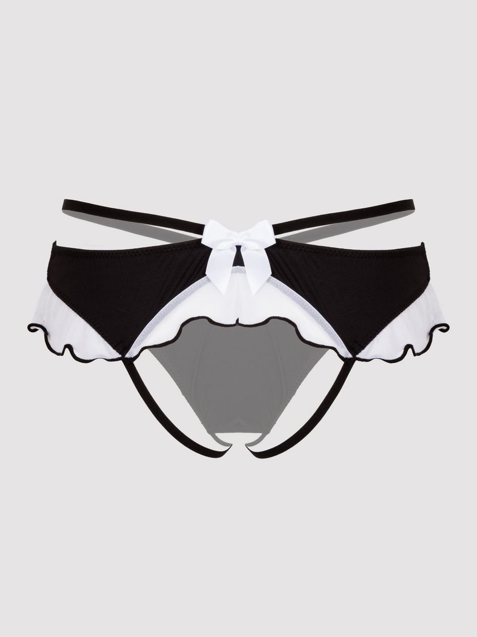 a39963g73147.jpg Lovehoney Fantasy Plus Size Black French Maid Strappy Thong - Image 1