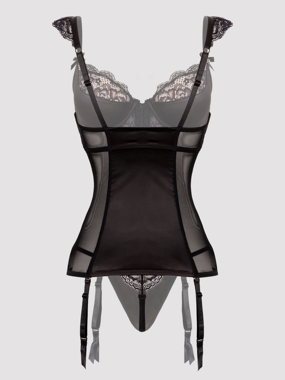 a40915g74552.jpg Lovehoney Plus Size Treasure Me Black Basque Set - Image 1