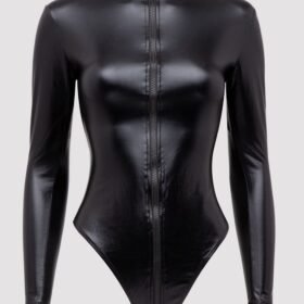 Lovehoney Fierce Wet Look Long Sleeve Zipper Teddy