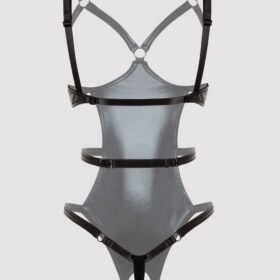 Lovehoney Plus Size Fierce Wet Look Open Cup Teddy