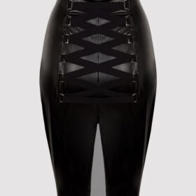 Lovehoney Plus Size Fierce Black Leather-Look Skirt