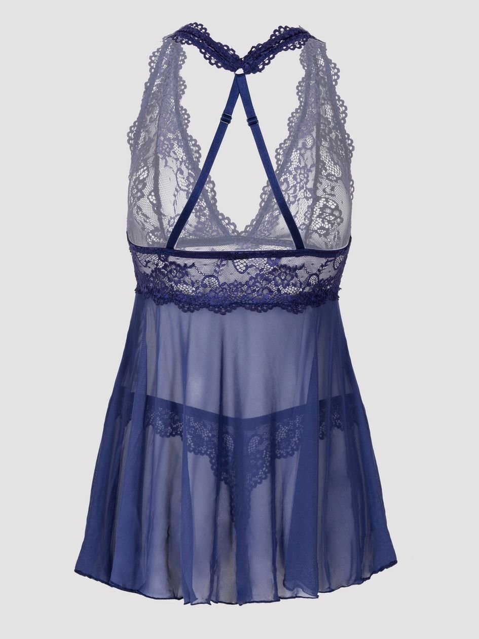 a44344g79947.jpg Lovehoney Plus Size Bombshell Blue Lace Babydoll Set - Image 1