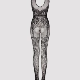 Lovehoney Plus Size Lace and Fishnet Crotchless Basque Bodystocking