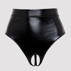 Lovehoney Plus Size Fierce Wet Look Cut-Out Crotchless Thong