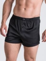 LHM Black Satin Boxer Shorts - Image 2
