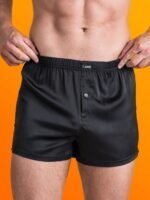 LHM Black Satin Boxer Shorts - Image 3
