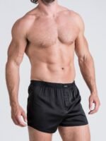 LHM Black Satin Boxer Shorts - Image 5