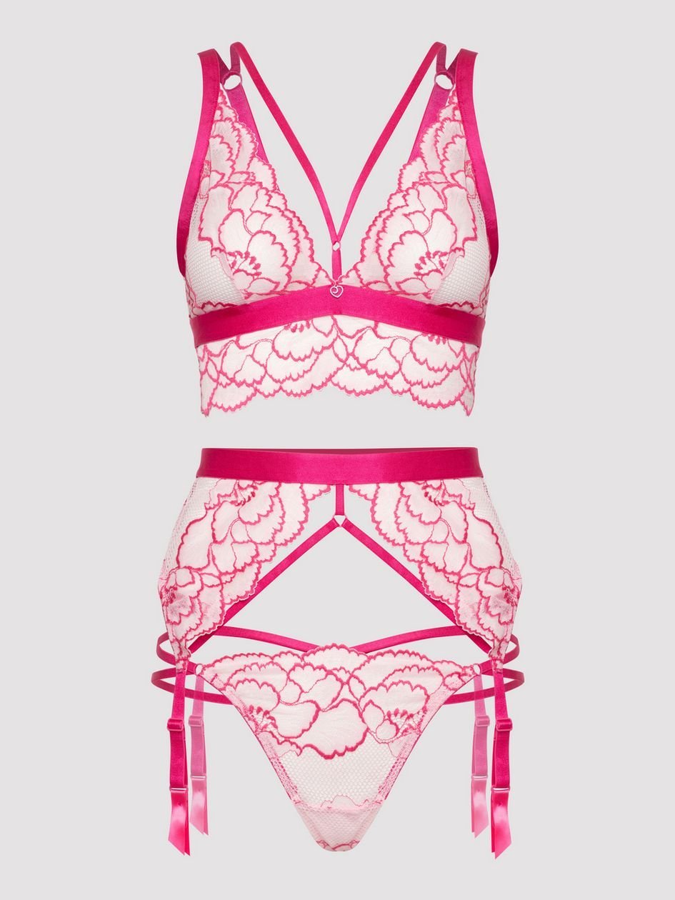 a46338g85045.jpg Lovehoney Plus Size Tiger Lily Pink Lace Bra Set - Image 1