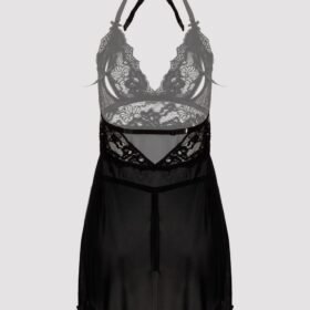 Lovehoney Plus Size Peek-a-Boo Black Lace Babydoll Set