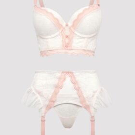 Lovehoney Plus Size Vintage Bliss Ivory Bra Set (3 Piece)
