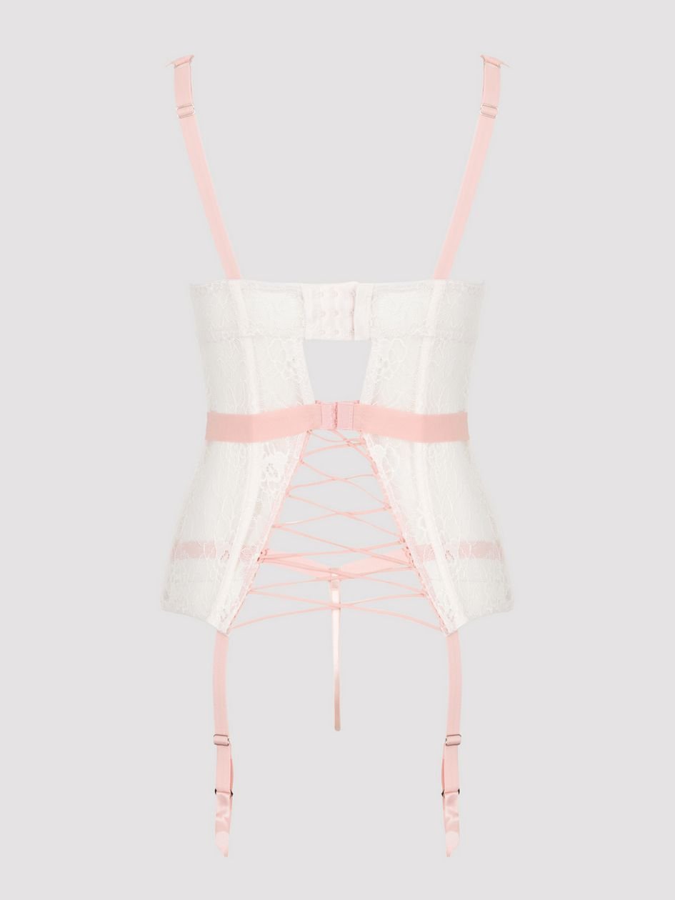 a46804g84032.jpg Lovehoney Plus Size Vintage Bliss Ivory Lace Open-Back Basque Set - Image 1
