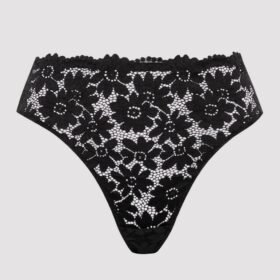 Lovehoney Mindful Black Recycled Lace High-Waisted Thong