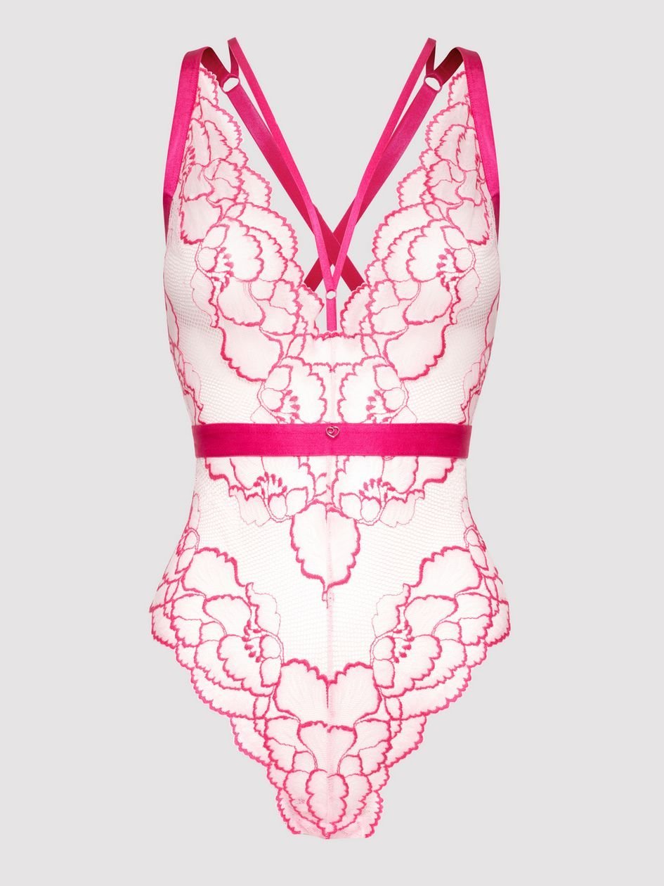 a47481g85042.jpg Lovehoney Tiger Lily Pink Lace Teddy - Image 1
