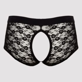LHM Black Lace Open Front and Back Boxer Shorts