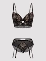 Lovehoney Plus Size Parisienne Charm Black Lace Crotchless Bra Set - Image 8