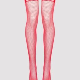 Lovehoney Red Fishnet Lace Top Hold-Ups