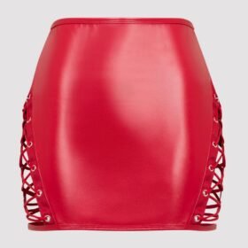 Lovehoney Plus Size Fierce Leather Look Lace-Up Red Skirt