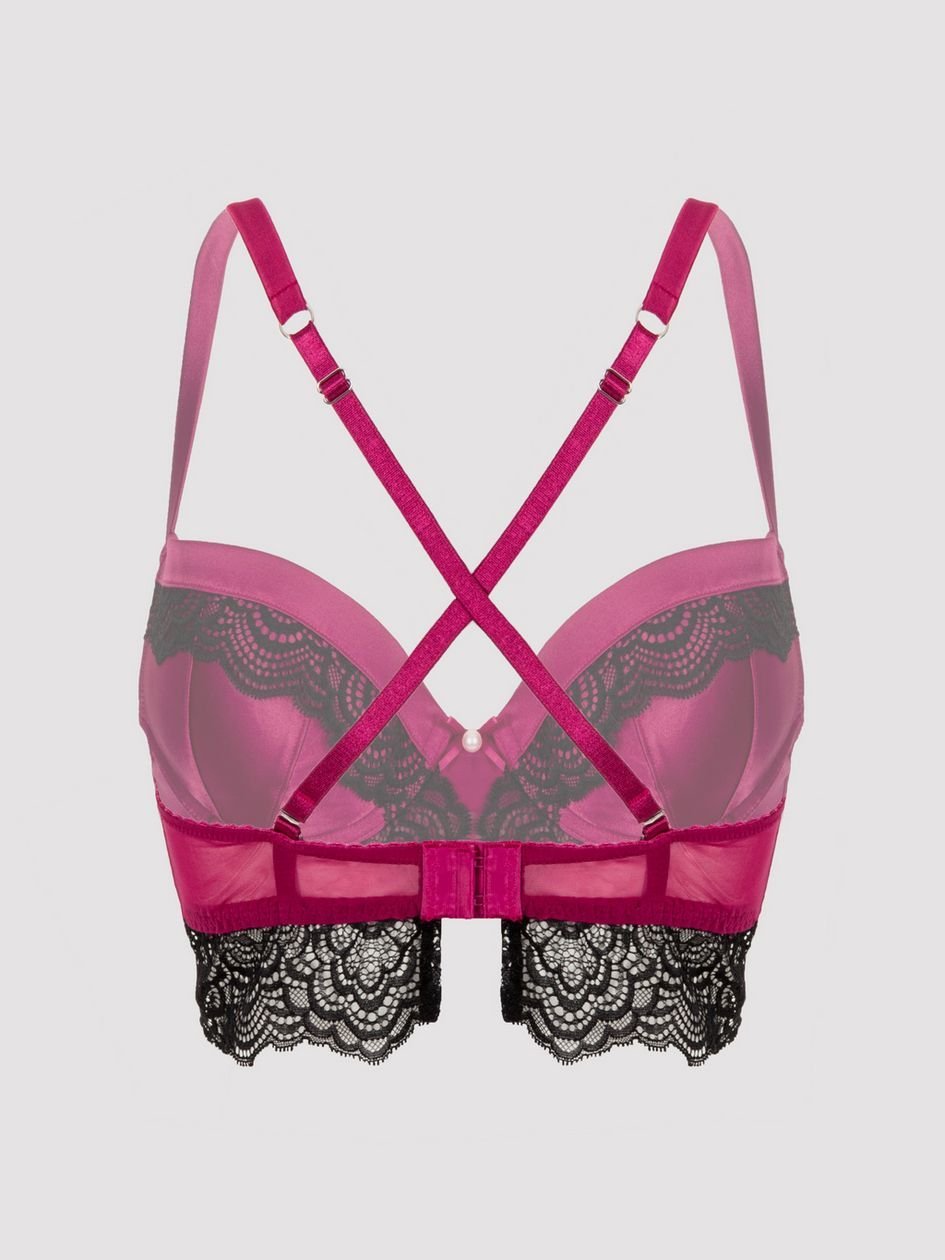 a48660g86538.jpg Lovehoney Plus Size Satin Romance Purple Push-up Bra - Image 1