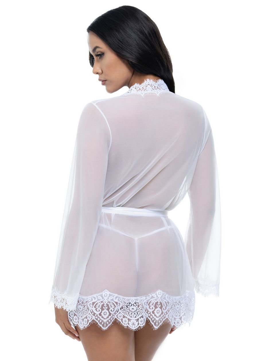 a49861g87923.jpg Oh La La Cheri White Bridal Provence Short Sheer Robe and Thong Set - Image 1