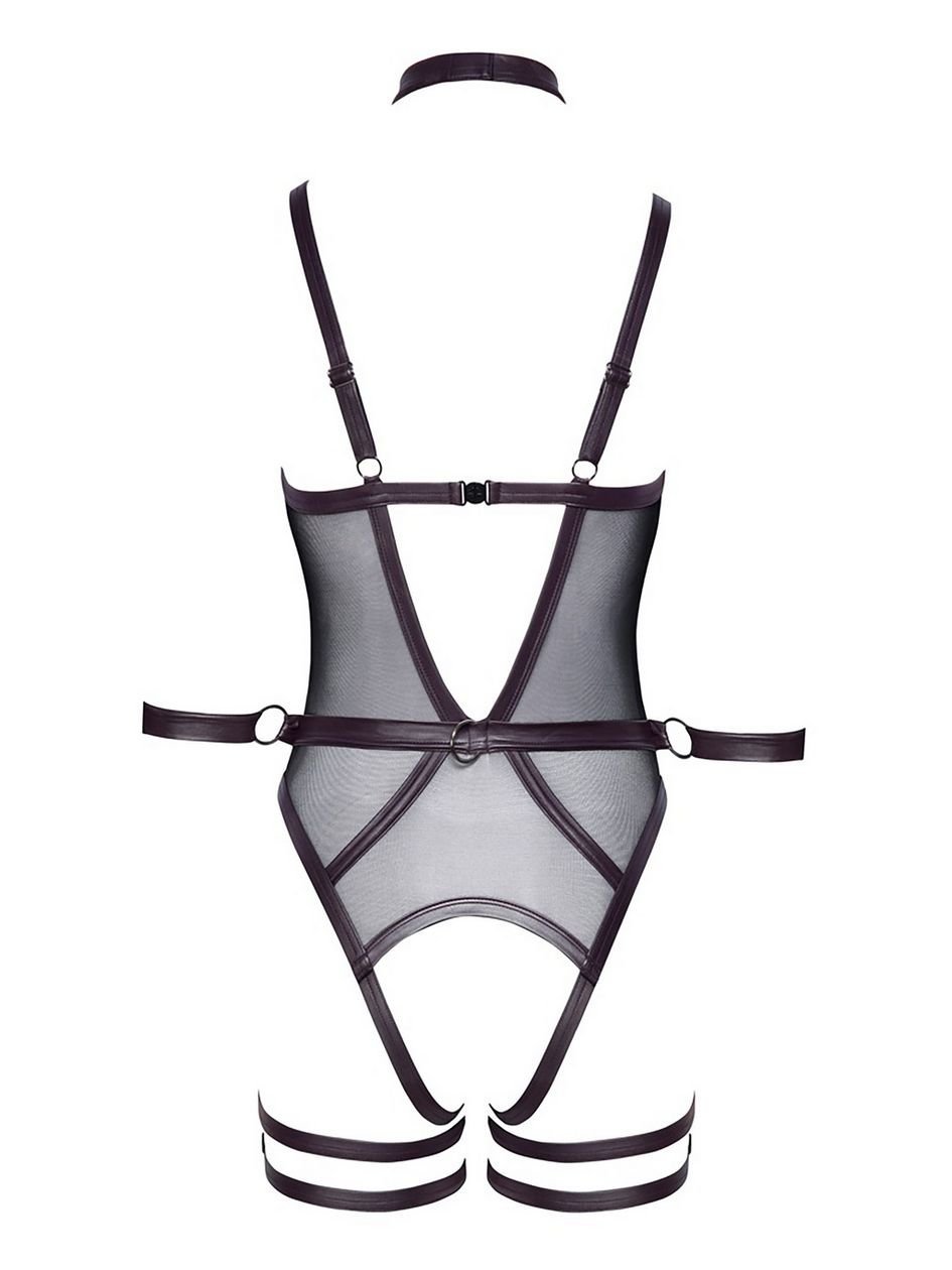 a50088g88207.jpg Cottelli Black Wet-Look Leash Restraint Body - Image 1